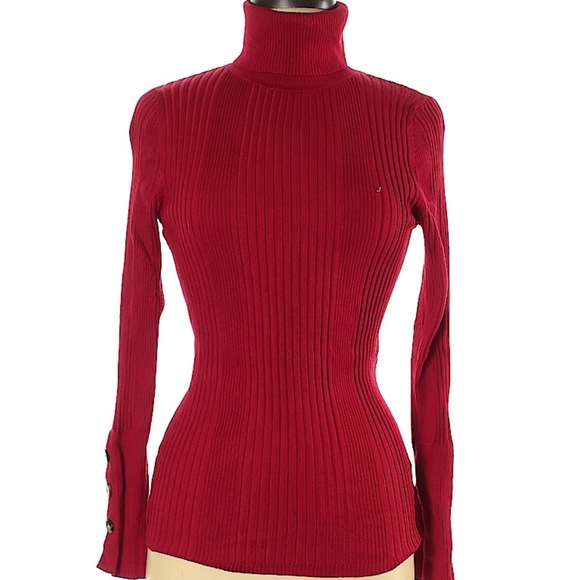 🚨SOLD🚨 Anthropologie red turtle neck sweater - Picture 1 of 3